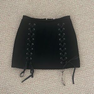 Black mini skirt
